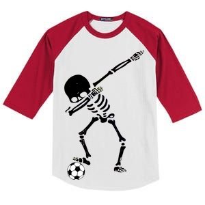 Dabbing Skeleton Soccer Dab Kids Colorblock Raglan Jersey