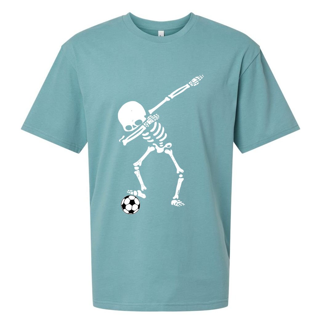 Dabbing Skeleton Soccer Dab Sueded Cloud Jersey T-Shirt