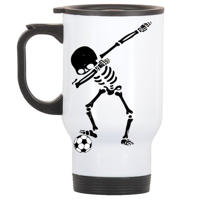 Dabbing Skeleton Soccer Dab Stainless Steel Travel Mug