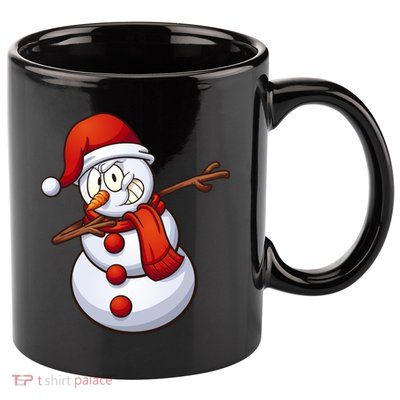 Dabbing Snowman 11oz C Handle Ceramic Mug