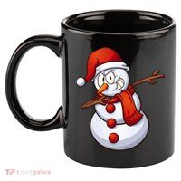Dabbing Snowman 11oz C Handle Ceramic Mug