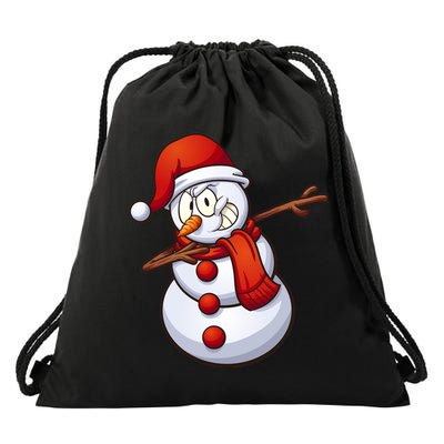 Dabbing Snowman Drawstring Bag