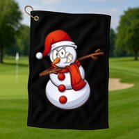 Dabbing Snowman Golf Towel
