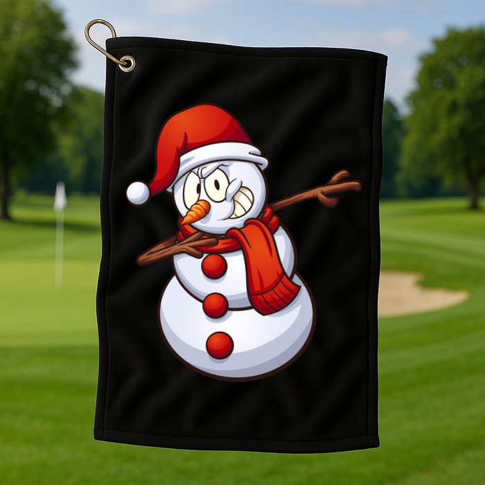 Dabbing Snowman Golf Towel
