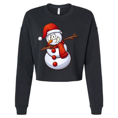 Dabbing Snowman Cropped Pullover Crew
