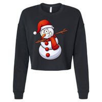 Dabbing Snowman Cropped Pullover Crew