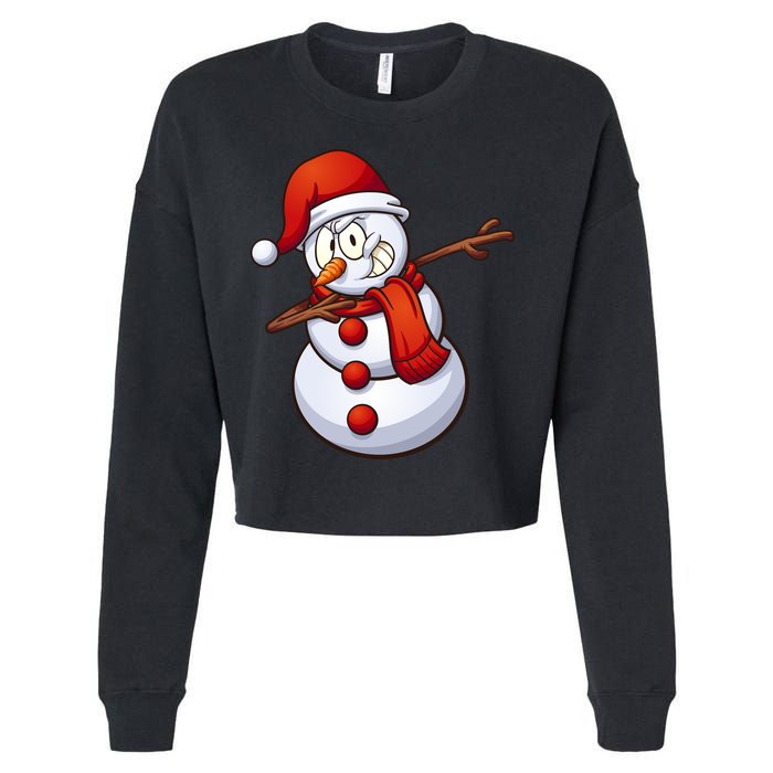 Dabbing Snowman Cropped Pullover Crew