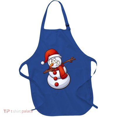 Dabbing Snowman Full-Length Apron With Pockets