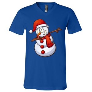 Dabbing Snowman V-Neck T-Shirt