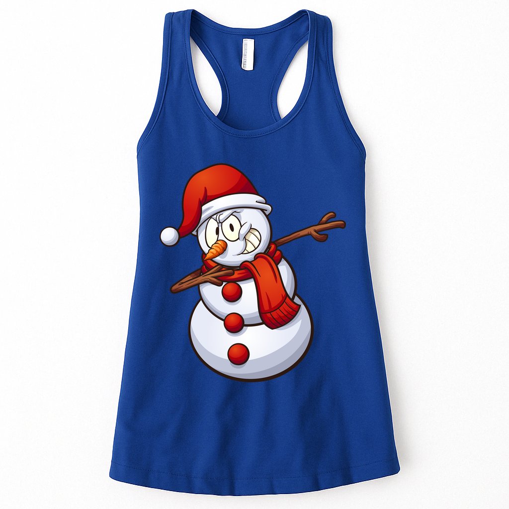 Dabbing Snowman Womens Tank Top