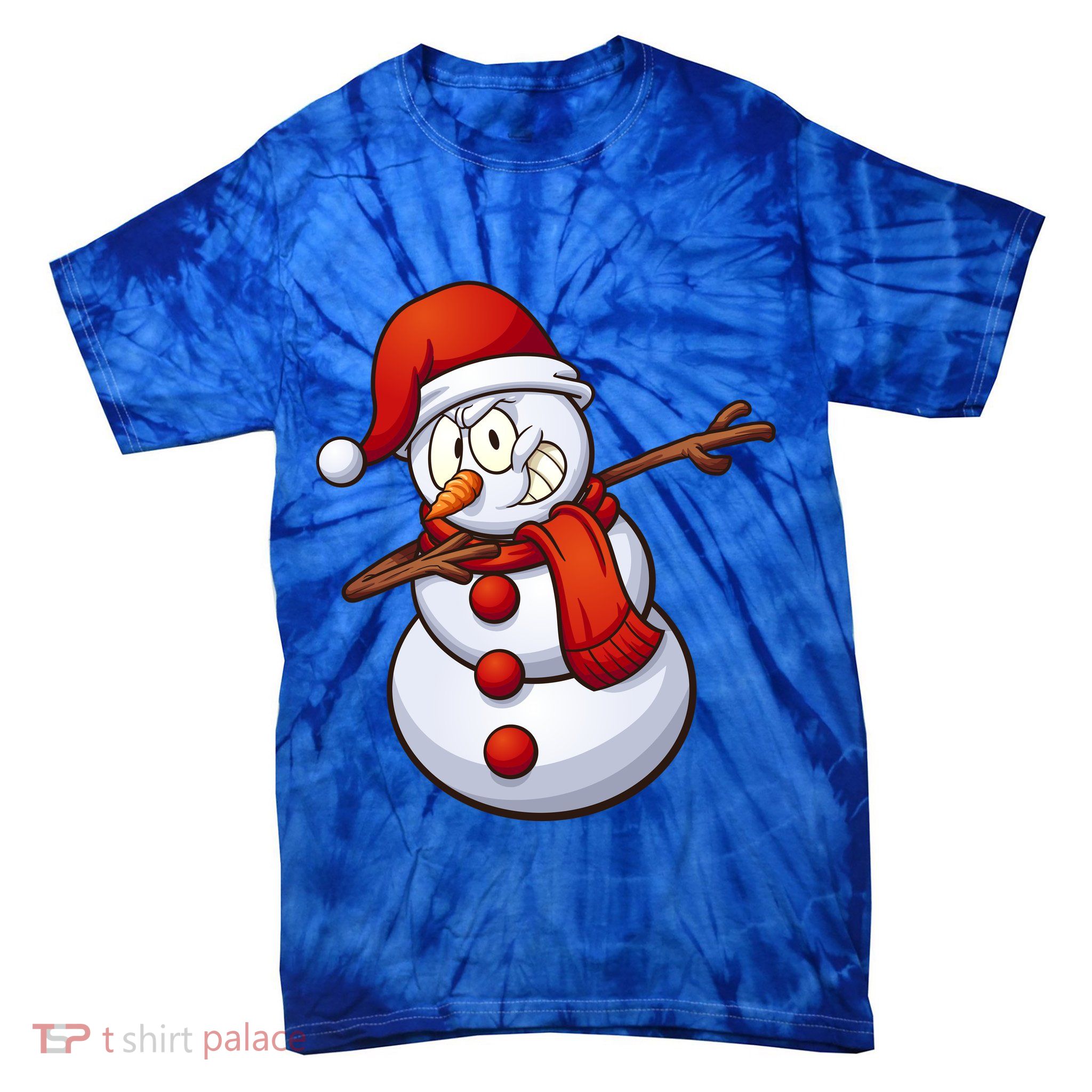 Dabbing Snowman Tie-Dye T-Shirt