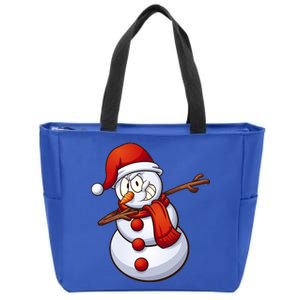 Dabbing Snowman Zip Tote Bag