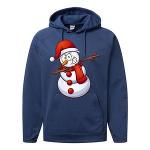 Dabbing Snowman Performance Fleece Hoodie