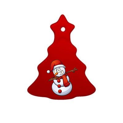 Dabbing Snowman Ceramic Tree Ornament