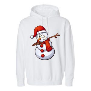 Dabbing Snowman Garment-Dyed Fleece Hoodie