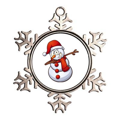 Dabbing Snowman Metallic Star Ornament