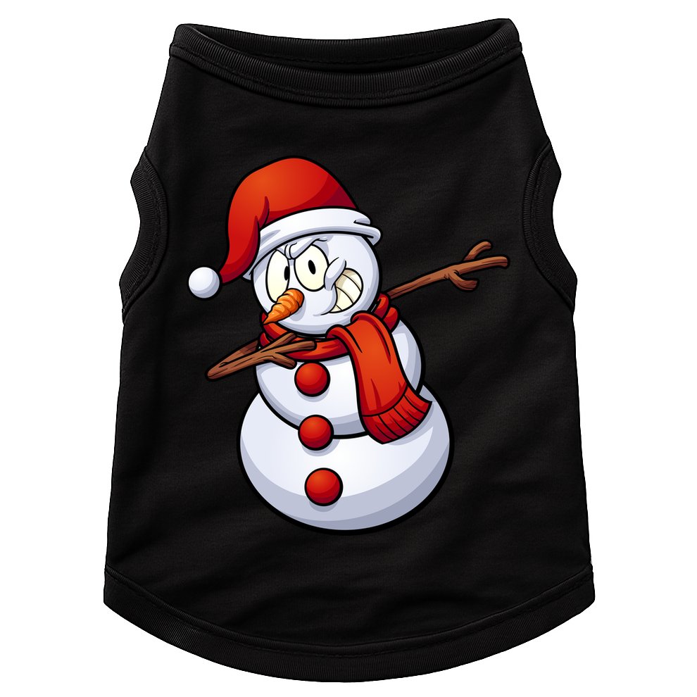 Dabbing Snowman Santa Hat Christmas Doggie Tank