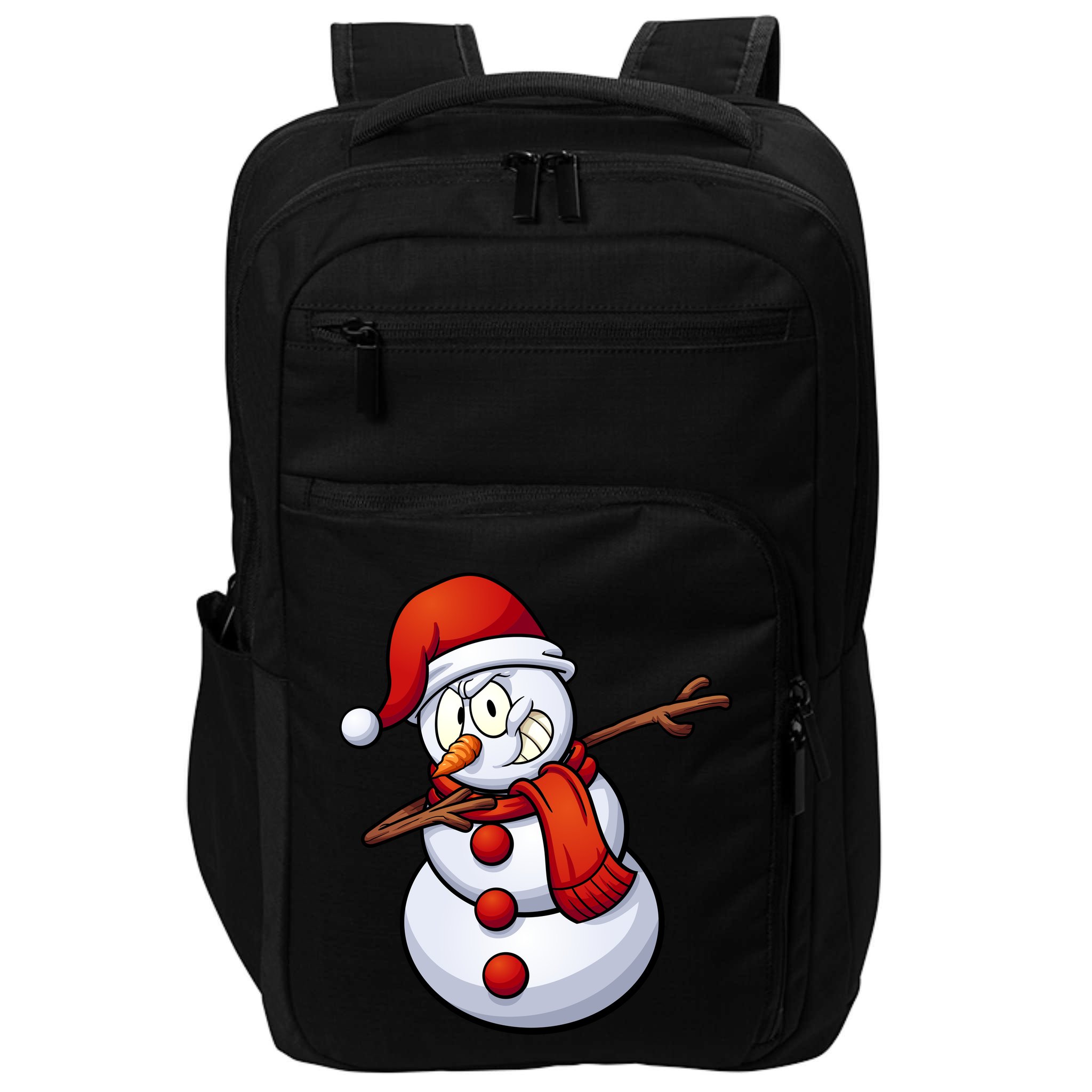 Dabbing Snowman Santa Hat Christmas Impact Tech Backpack