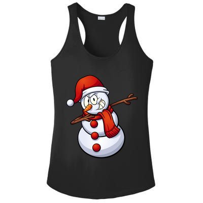 Dabbing Snowman Santa Hat Christmas Ladies PosiCharge Competitor Racerback Tank