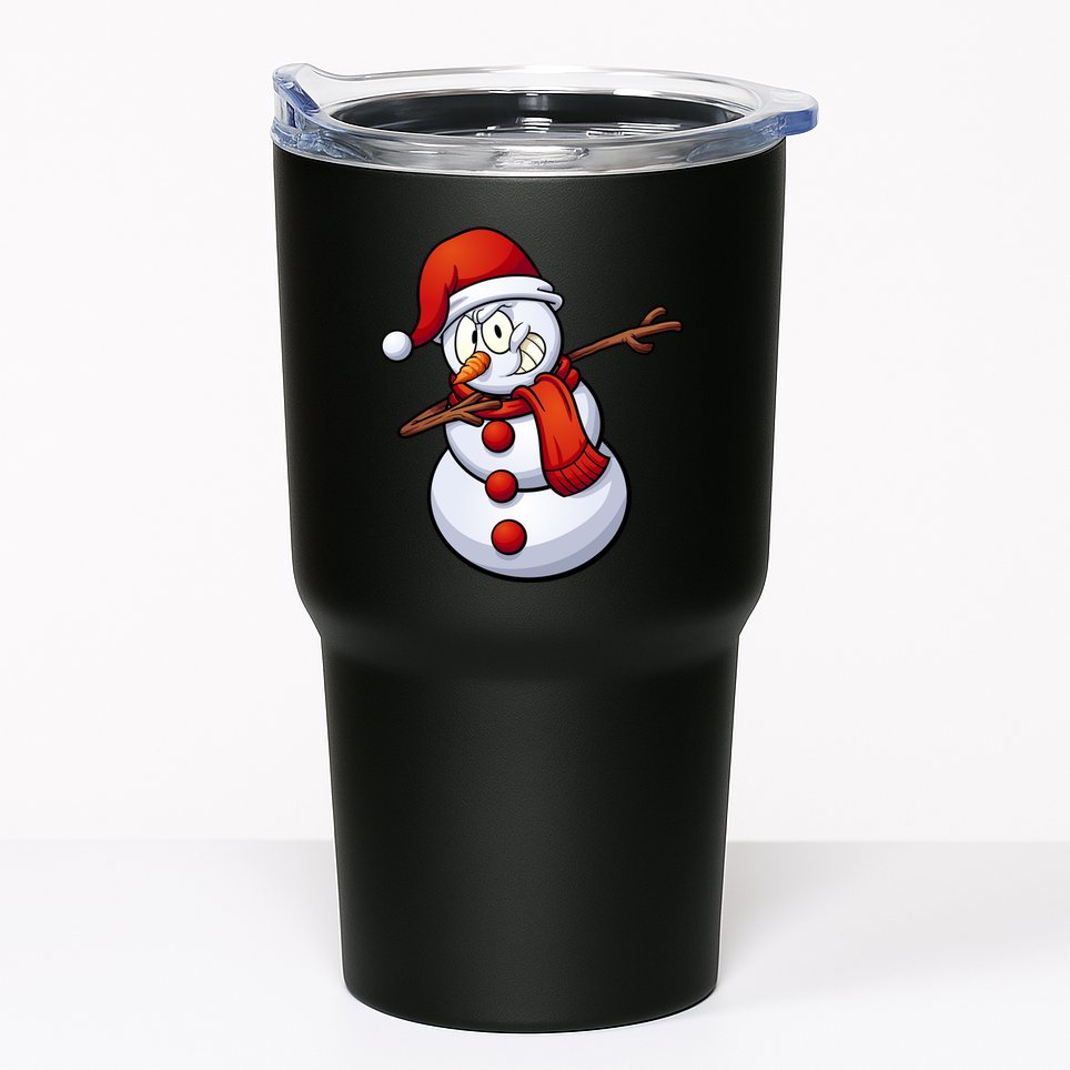 Dabbing Snowman Santa Hat Christmas Tumbler