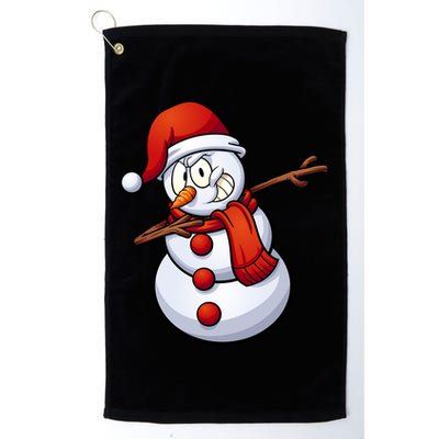 Dabbing Snowman Santa Hat Christmas Golf Towel