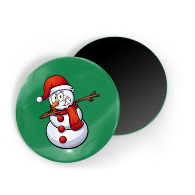 Dabbing Snowman Santa Hat Christmas Magnet