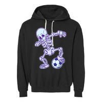 Dabbing Soccer Skeleton Garment-Dyed Fleece Hoodie