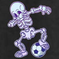 Dabbing Soccer Skeleton Garment-Dyed Fleece Hoodie