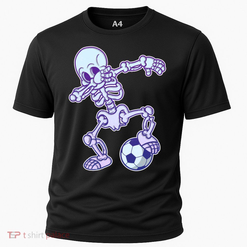 Dabbing Soccer Skeleton Cooling Performance Crew T-Shirt