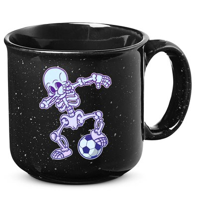 Dabbing Soccer Skeleton 15oz Campfire Ceramic Mug