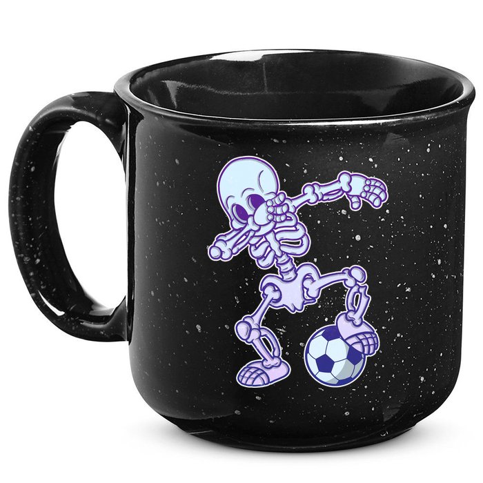 Dabbing Soccer Skeleton 15oz Campfire Ceramic Mug