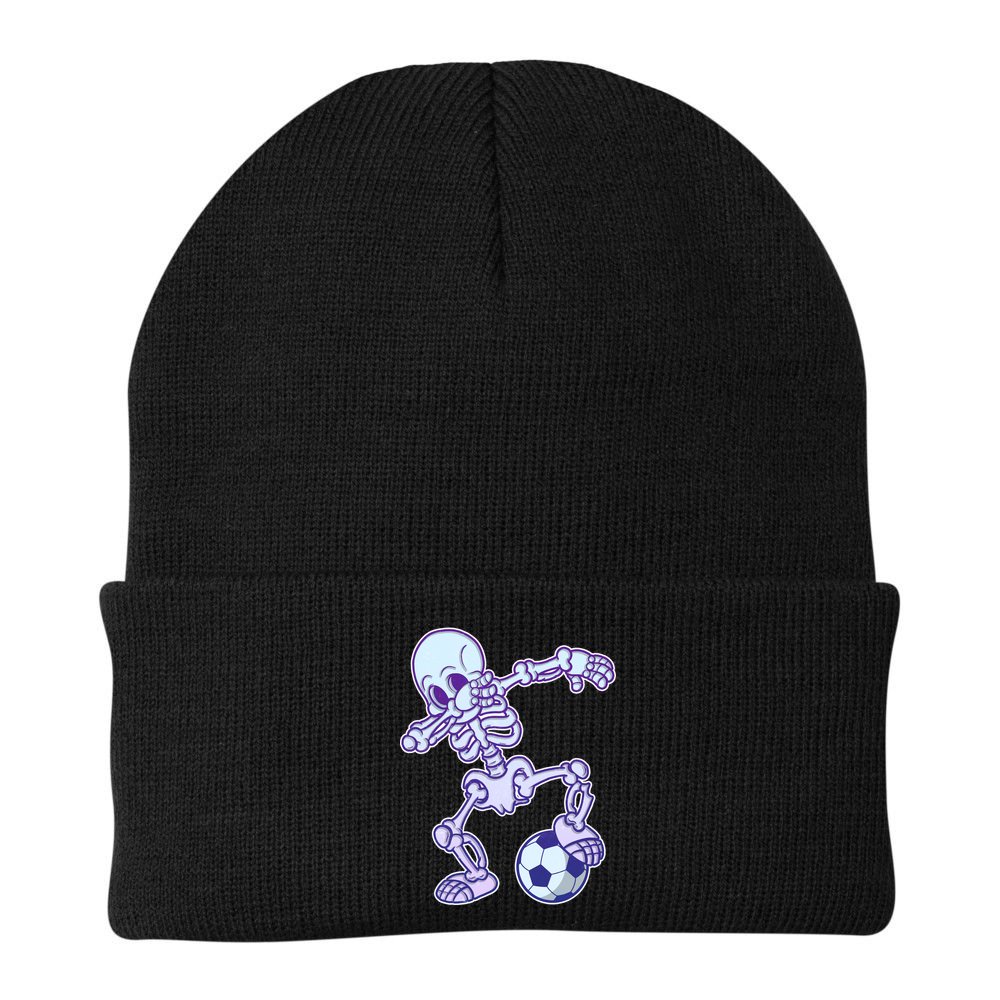 Dabbing Soccer Skeleton Beanie