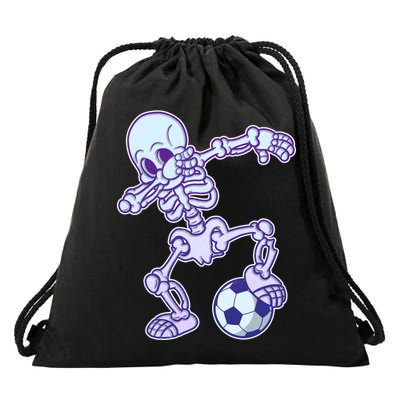 Dabbing Soccer Skeleton Drawstring Bag