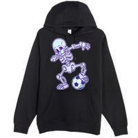 Dabbing Soccer Skeleton Premium Pullover Hoodie