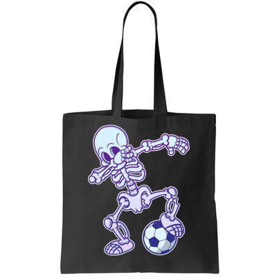 Dabbing Soccer Skeleton Tote Bag