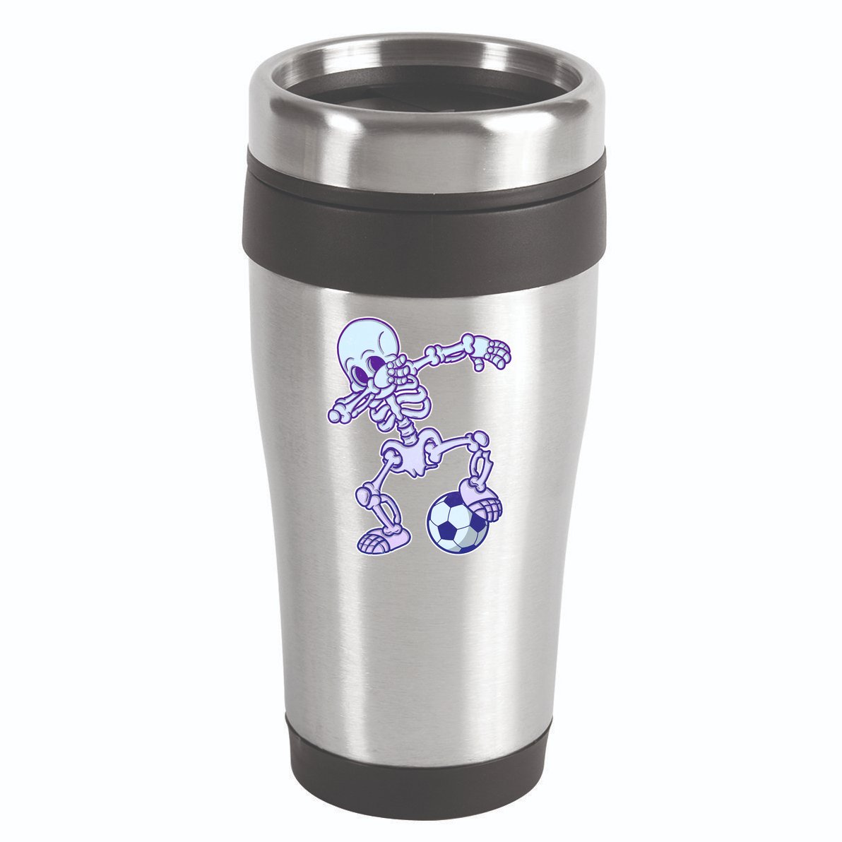 Dabbing Soccer Skeleton 16oz Travel Tumbler