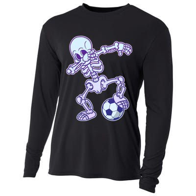 Dabbing Soccer Skeleton Cooling Performance Long Sleeve Crew