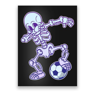 Dabbing Soccer Skeleton Poster