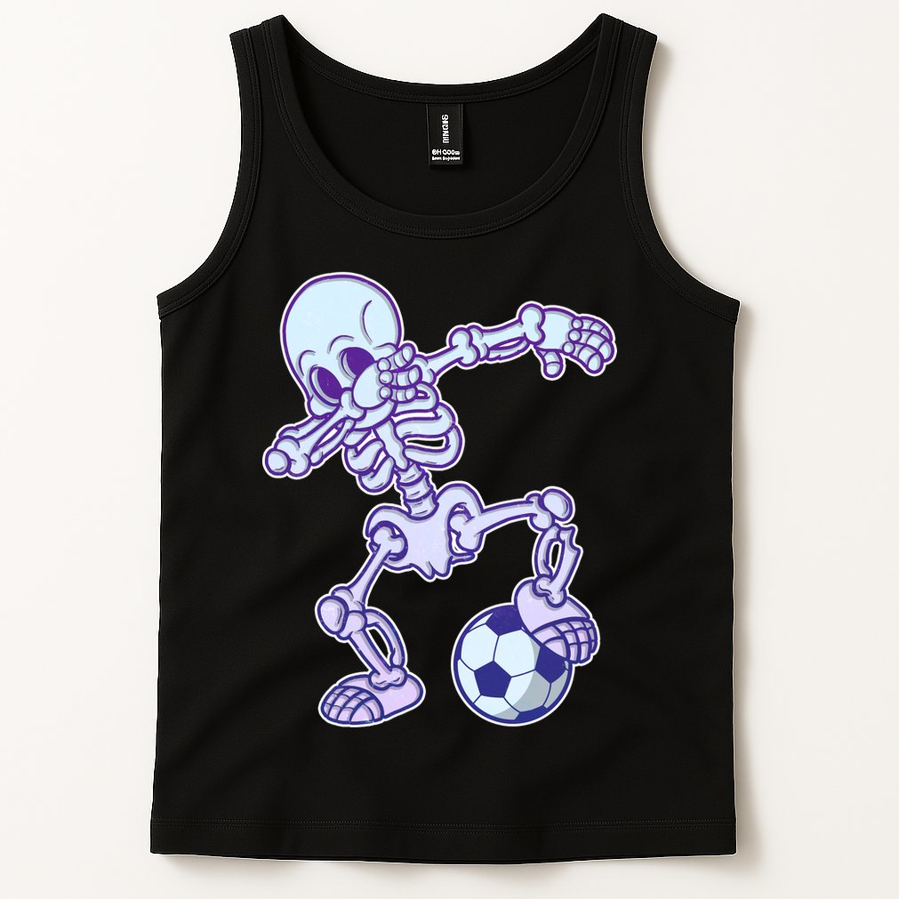 Dabbing Soccer Skeleton Tank Top