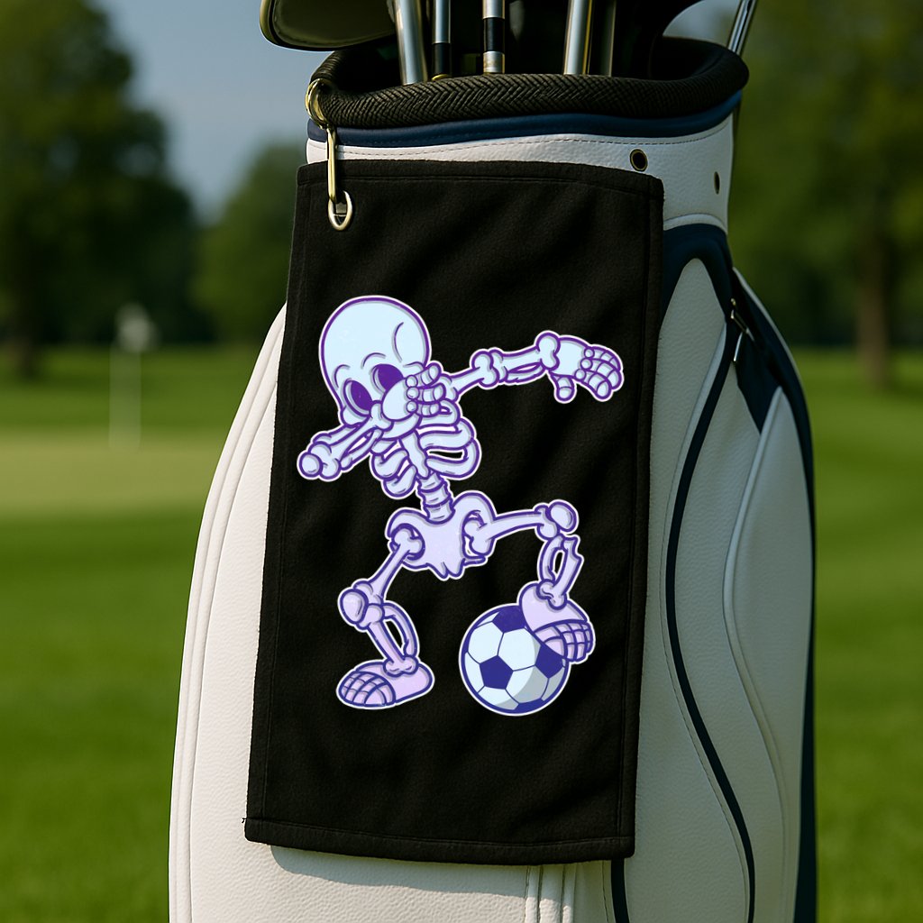 Dabbing Soccer Skeleton Golf Towel