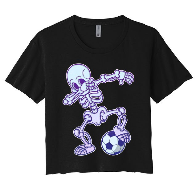 Dabbing Soccer Skeleton Crop Top