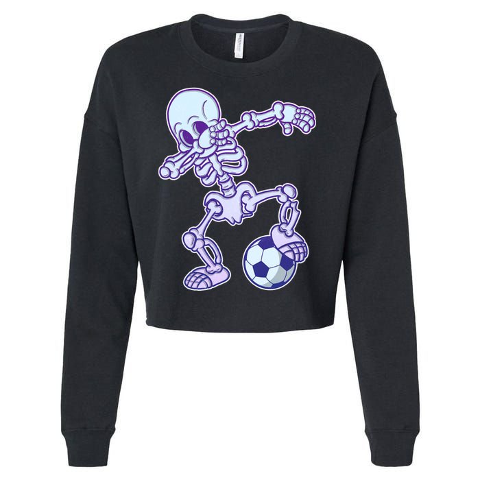 Dabbing Soccer Skeleton Cropped Pullover Crew