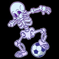 Dabbing Soccer Skeleton Cropped Pullover Crew