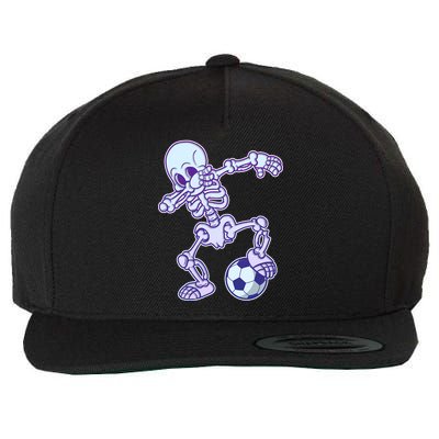 Dabbing Soccer Skeleton Wool Snapback Cap