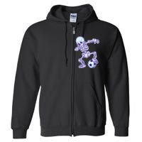 Dabbing Soccer Skeleton Full Zip Hoodie