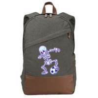 Dabbing Soccer Skeleton Cotton Canvas Backpack