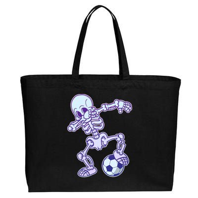 Dabbing Soccer Skeleton Cotton Canvas Jumbo Tote