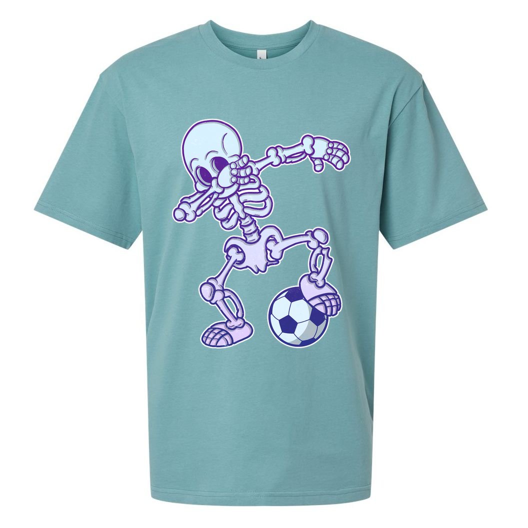 Dabbing Soccer Skeleton Sueded Cloud Jersey T-Shirt