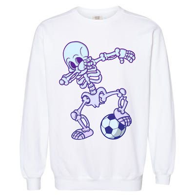 Dabbing Soccer Skeleton Garment-Dyed Sweatshirt