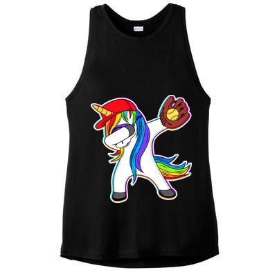 Dabbing Softball Unicorn Ladies PosiCharge Tri-Blend Wicking Tank